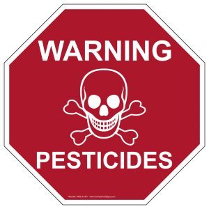 warning pesticides sign